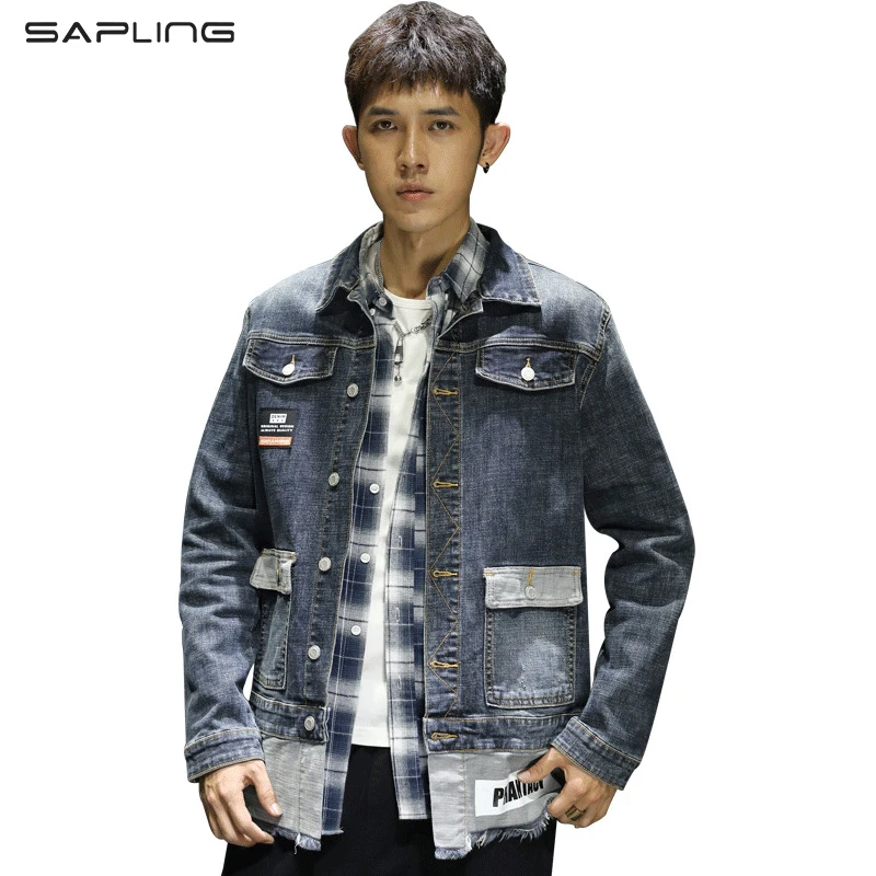 

High Quality Washed Jacket Men's Fashion Slim Fit Spring and Autumn Mens Denim Coats Casual Multi-pocket Plus Size Jackets M-3XL
