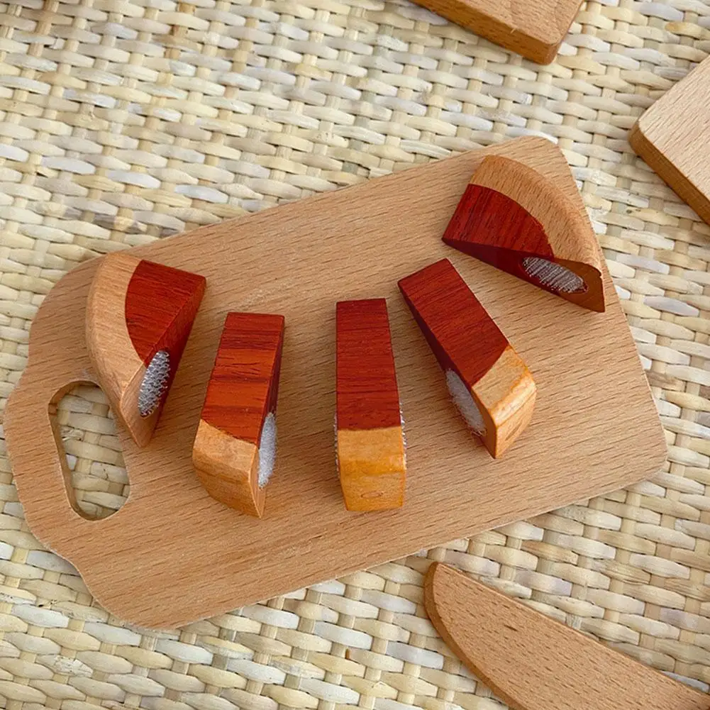 

Children's Log Wooden Kitchen Toy Set Pretends To Mini With Educational Gifts Simulation Food Miniature Kitchenware To X5r8