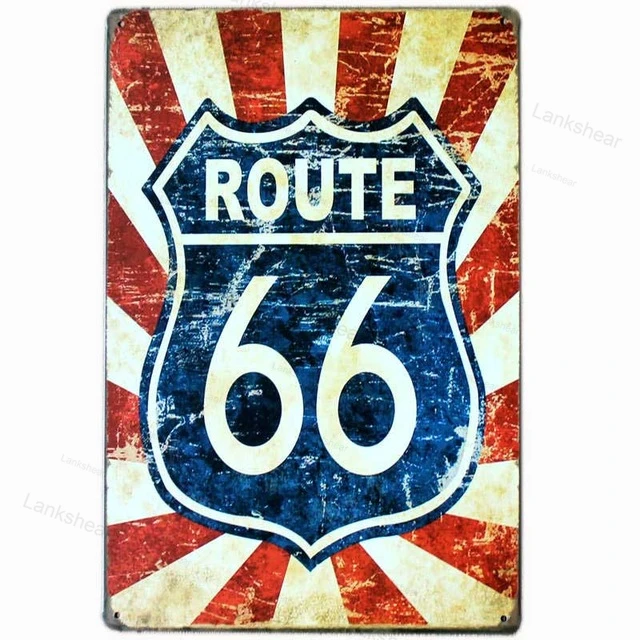 Route 66 Signs Decoracion Retro Plate Enamel Vintage Garage Plaques Metal Posters Club Bar Decorative Home Decor 20X30Cm | Дом и сад