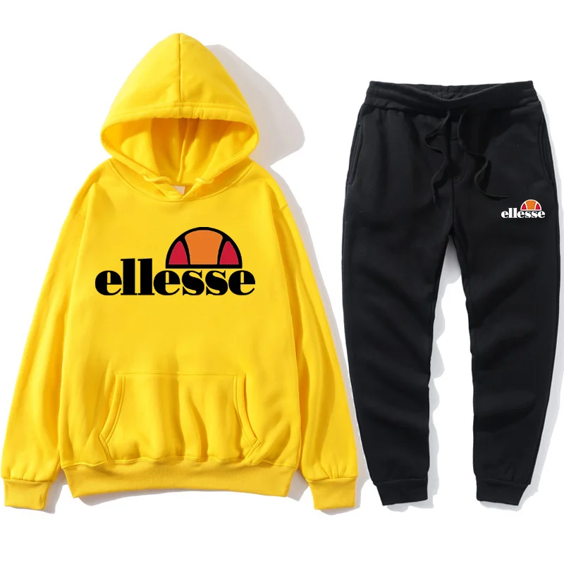 

2021 brand new 2 piece men's hoodie pants clothing suit warm men and women solid color sportswear top suit
