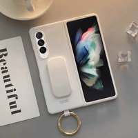 for samsung galaxy zfold3 case pure white holder business phone case for galaxy samsung zfold 3 half wrapped cover bumper