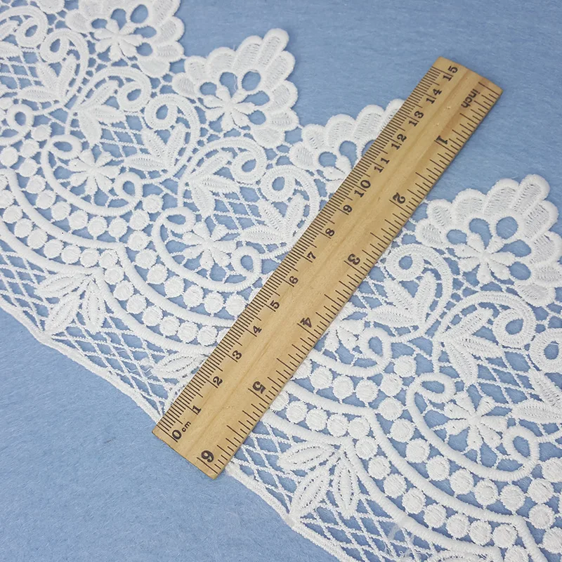 

10yd. White Embroidered Lace Trim Ribbons Fabric Trim DIY Sewing Sofa Cushion Handmade Craft Clothes Home Decoration Accessories