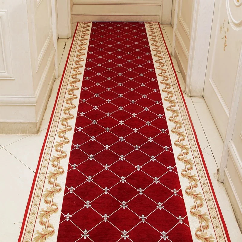 

Long Hallway Rug Carpet Runners For Corridor Home Staircase Non-Slip Carpet Hotel Long Aisle Rug Red Wedding Entrance Hall Mat