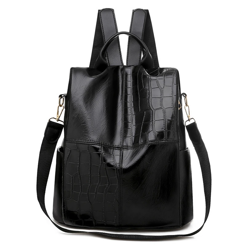 

Women Trendy Backpacks PU Leather Female Rucksack Large Capacity School College Bag Anti-theft Travel Backpack Big Shoulder Bags