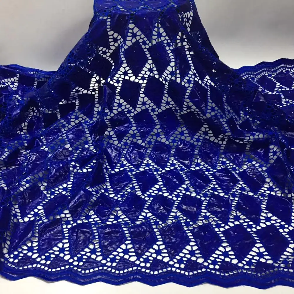 

Madison african fabric Bazin riche fabric tissu deep purple africain cotton embroidered Bazin riche with tulle lace set