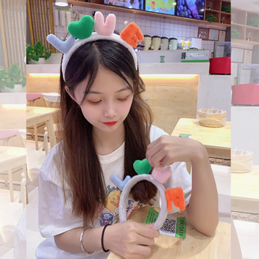 Новинка милая плюшевая заколка для волос с изображением ясеня лица макияжа