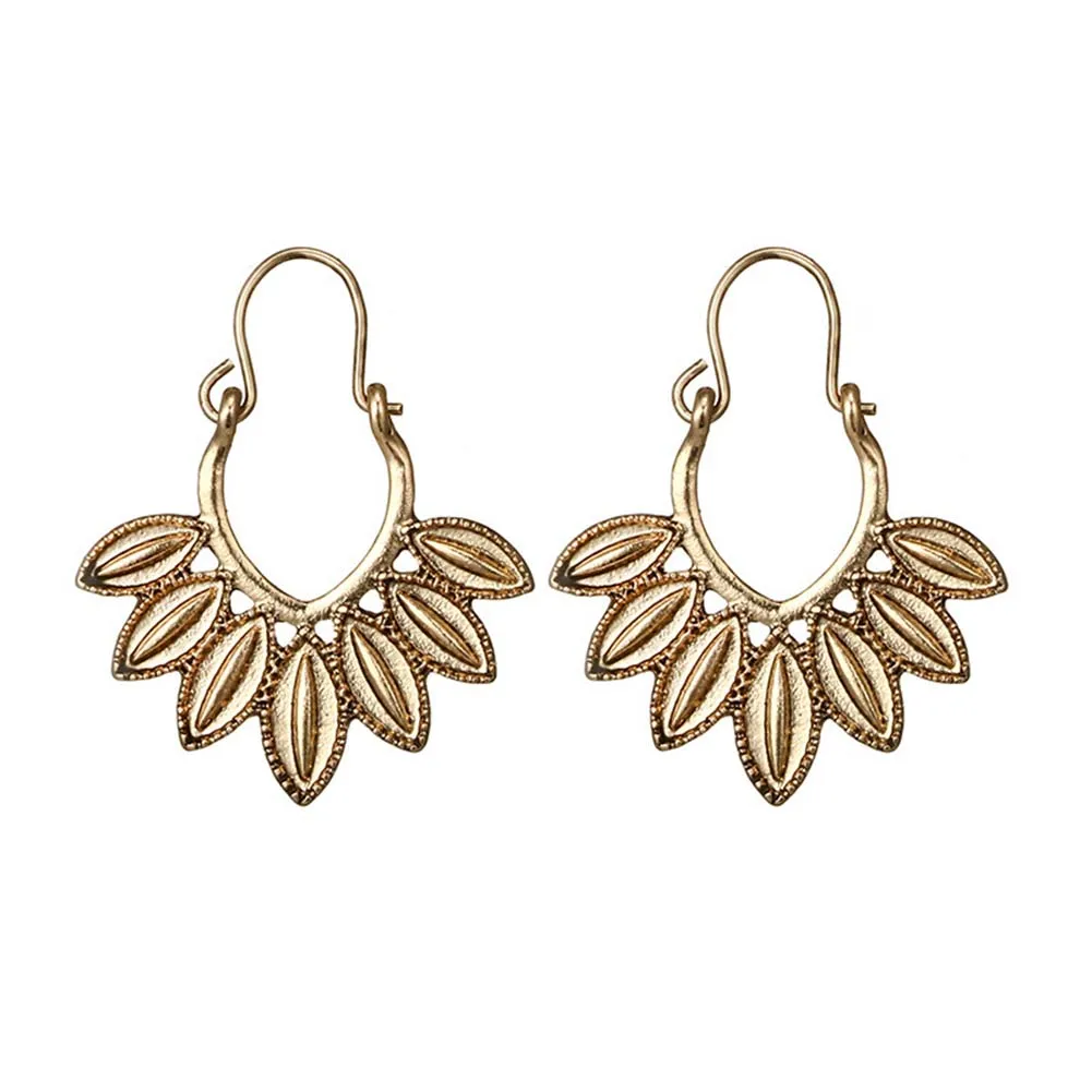 2019 винтажные Boho полые полукруглые богемные женские цветочные соты филигранные