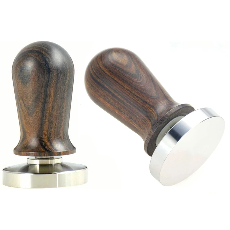 

58mm Coffee Distributor Leveler Tool & Chacate Preto Wood Handle Coffee Press Tamper Powder Hammer Stainless Steel