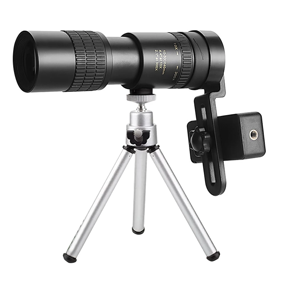 

10-300X Professional Retractable Monocular BAK4 Waterproof Phone Binoculars For Outdoor Camping Hiking Traveling Hunting