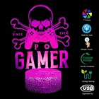 3D видеоигры, Череп, дизайн кость, геймерский usb Ночной светильник, детский аркадный декор, настольная лампа для геймпада, светодиодсветодиодный геймерские фанатские подарки