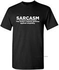 Футболка на заказ Sarcasm Body's Natural Protection, забавные мужские футболки с принтом Sarcasm, 100% хлопок, Магазин футболок