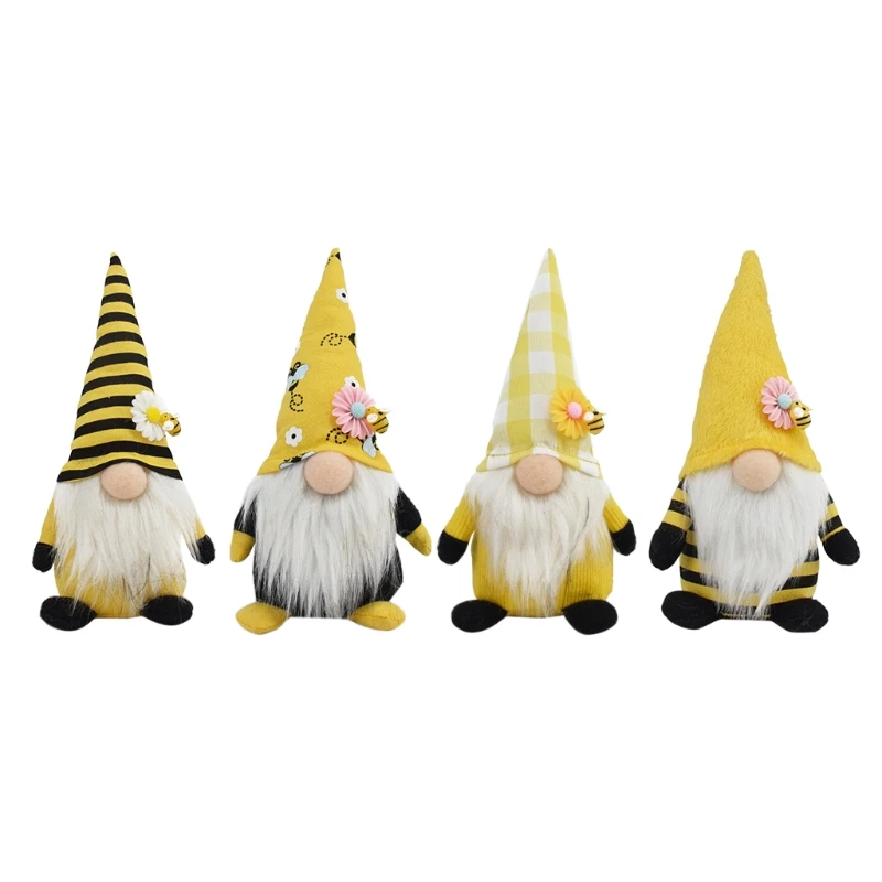 

Bumble Bee Gnomes Plush Yellow & Black Scandinavian Tomte Honey Bee