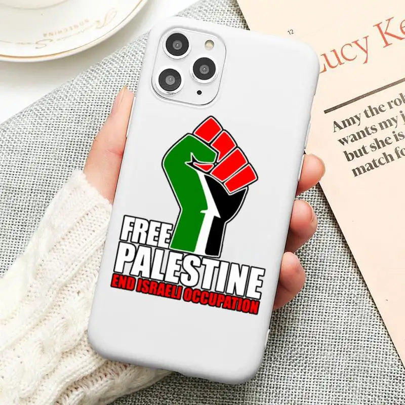 

Free palestine Phone Case Candy Color for iPhone 6 6S 7 8 11 12 XS X SE 2020 XR mini pro Plus MAX funda cover shell
