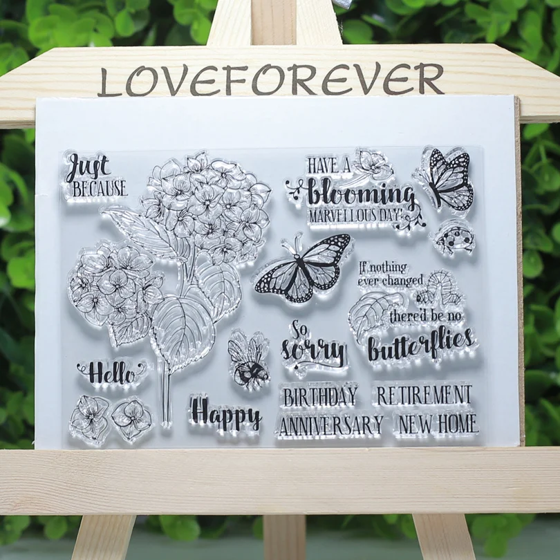 Цветущий чудесный день прозрачный штамп для скрапбукинга/изготовления