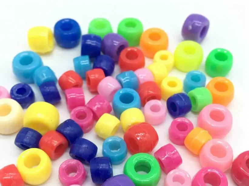 Акриловые бусины с большим отверстием в случайном порядке свободные дредлока