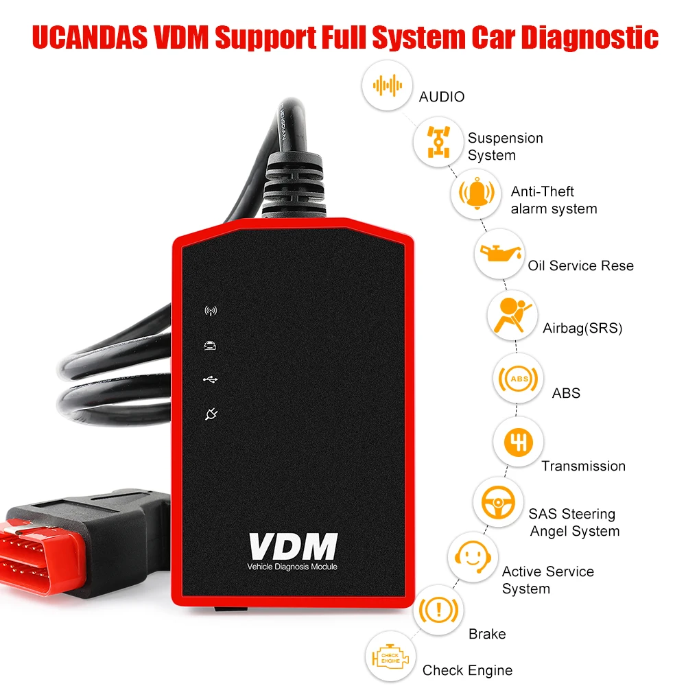 UCANDAS VDM OBD2 автомобильный сканер полная система Wi Fi профессиональный инструмент