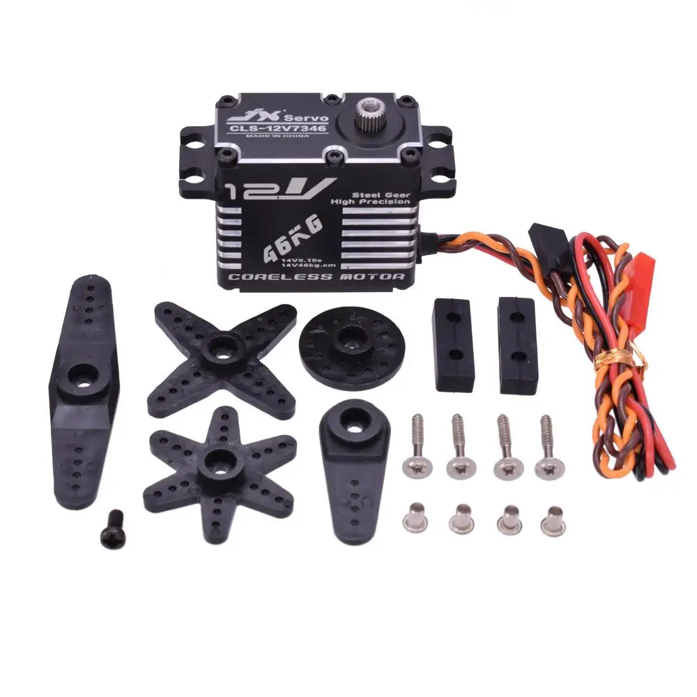 

JX CLS-12V7346 46 кг 12 в 180 градусов сервопривод Hv высокоточная стальная шестерня с цифровым полым алюминиевым корпусом для радиоуправляемого робо...