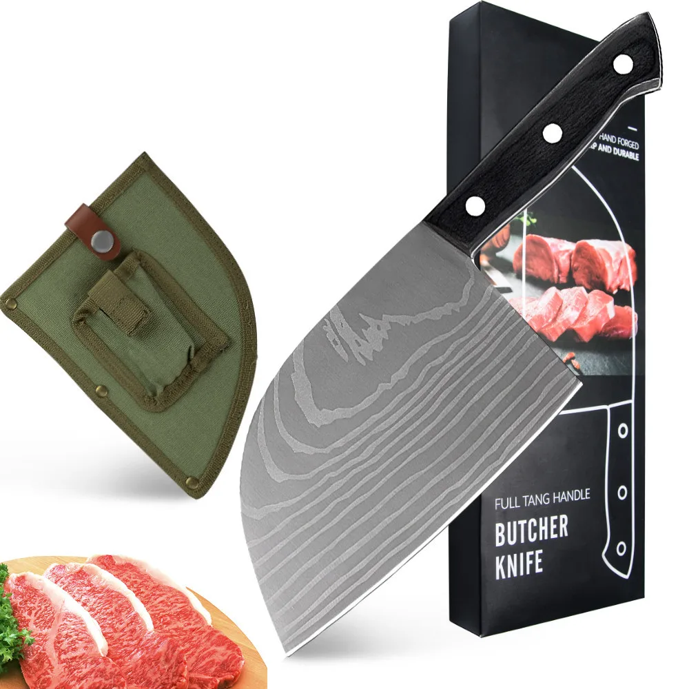 XYj китайские кухонные ножи мясника ручной работы лазерный дамасский узор