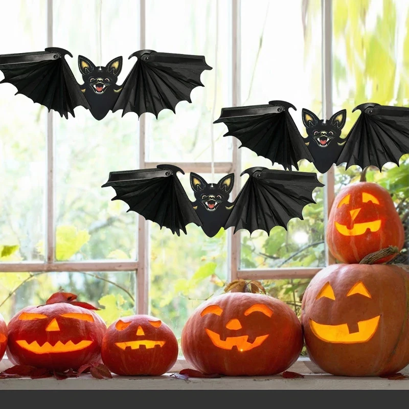 

1PC Halloween Paper Bat Hanging Ornament Props for Halloween Decoration Festival Party Bar Haunted House Decor Indoor Outdoor