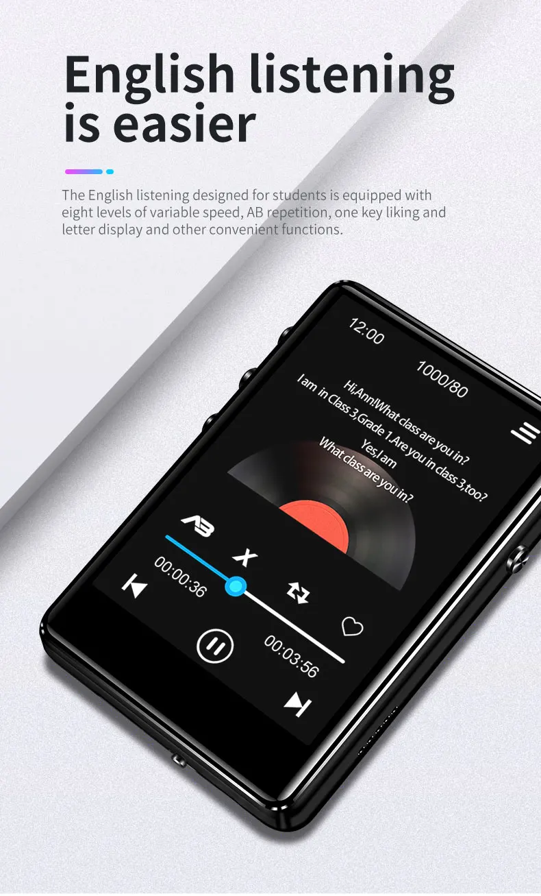 IQQ X62 Bluetooth MP3 плеер Музыкальный плеер полный сенсорный экран металлический HiFi плеер без потерь с динамиком, fm-радио, запись голоса