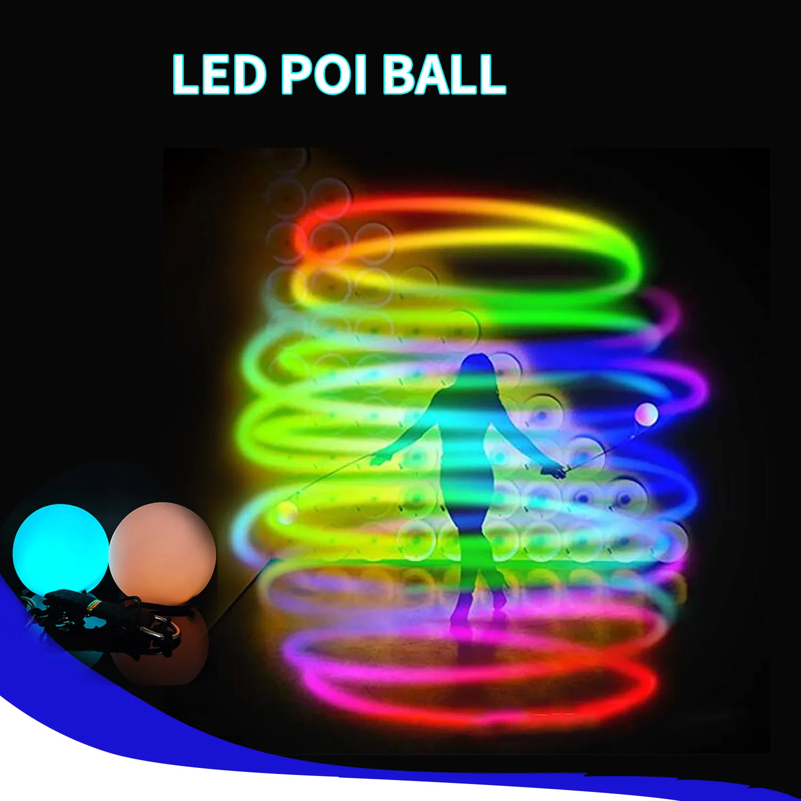 

Светодиодный ПОИ-шары (набор из 2 шт.) Спиннинг светодиодный светильник игрушка с 9 режим Цвет Изменение Световой стены шарика цели присоски ...