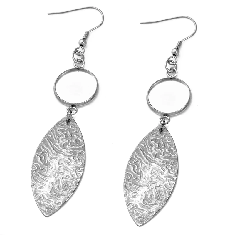 6 шт нержавеющая сталь серьги крюк Кабошон Установка Пустой Базы подходит для 10 12