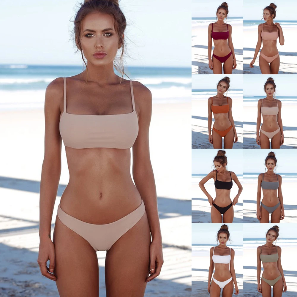 Женский купальный костюм сексуальный купальник бикини 2020 бандажный комплект с