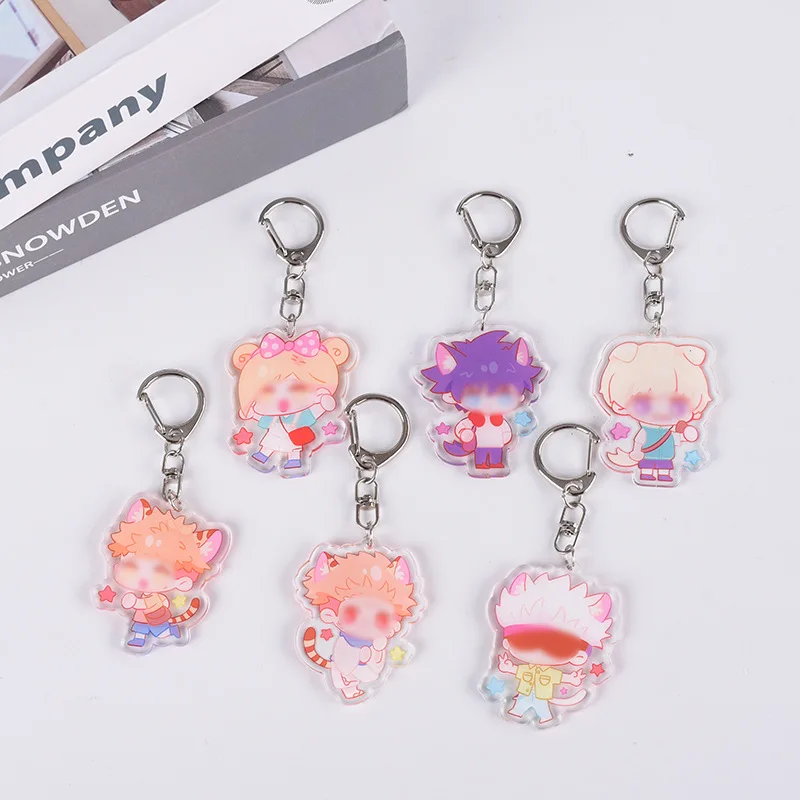 

Cartoon Demon Slayer Keychains Kawaii Comic Character Acrylic Pendant Keyring Car Bag Man Women Fans Trinket Charm Jewelry