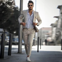 lorie fashion groom tuxedos for wedding 2021 notched lapel slim fit men groomsmen business party prom suits jacketpants
