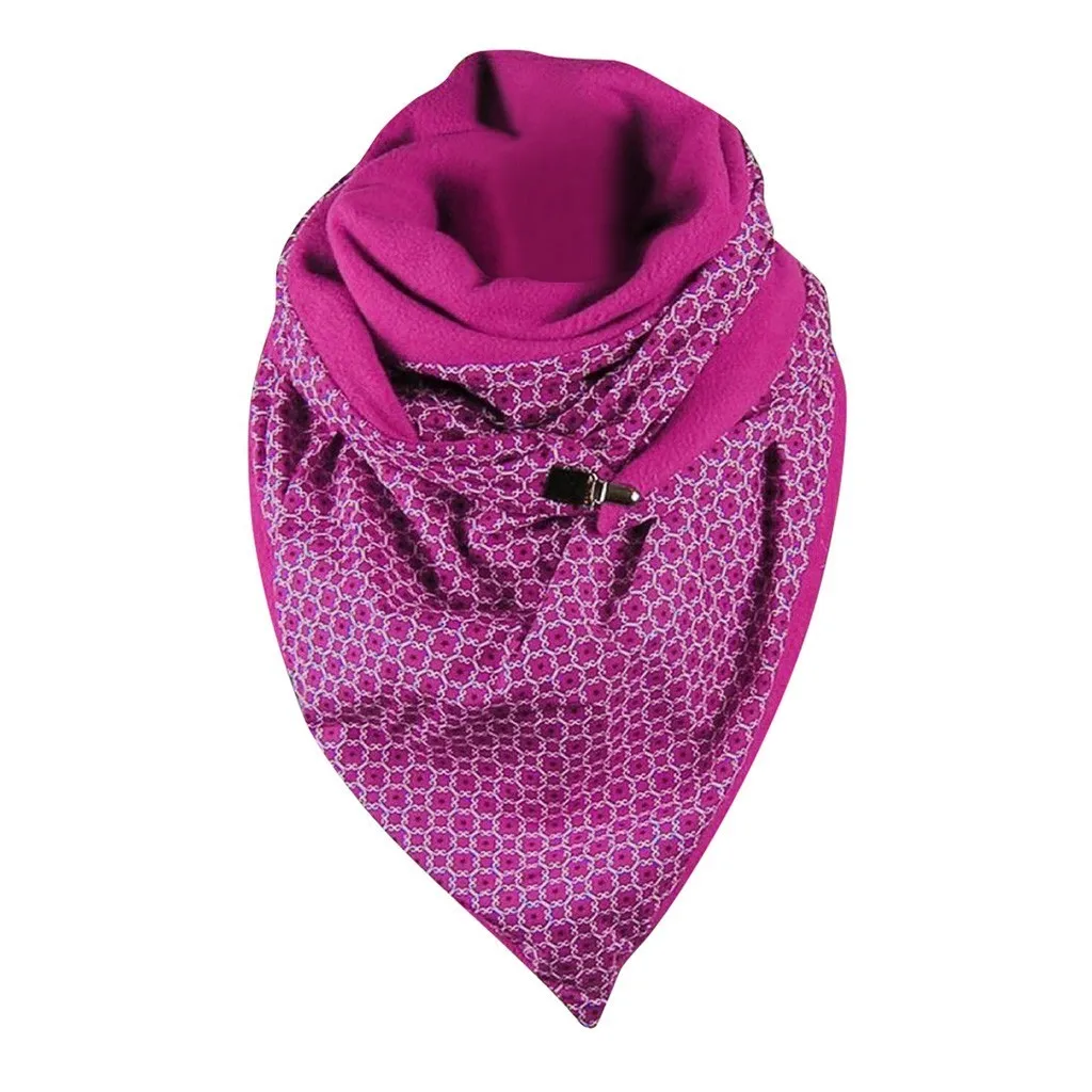 Модные женские шарфы однотонные с принтом в горошек на пуговицах мягкие запахом