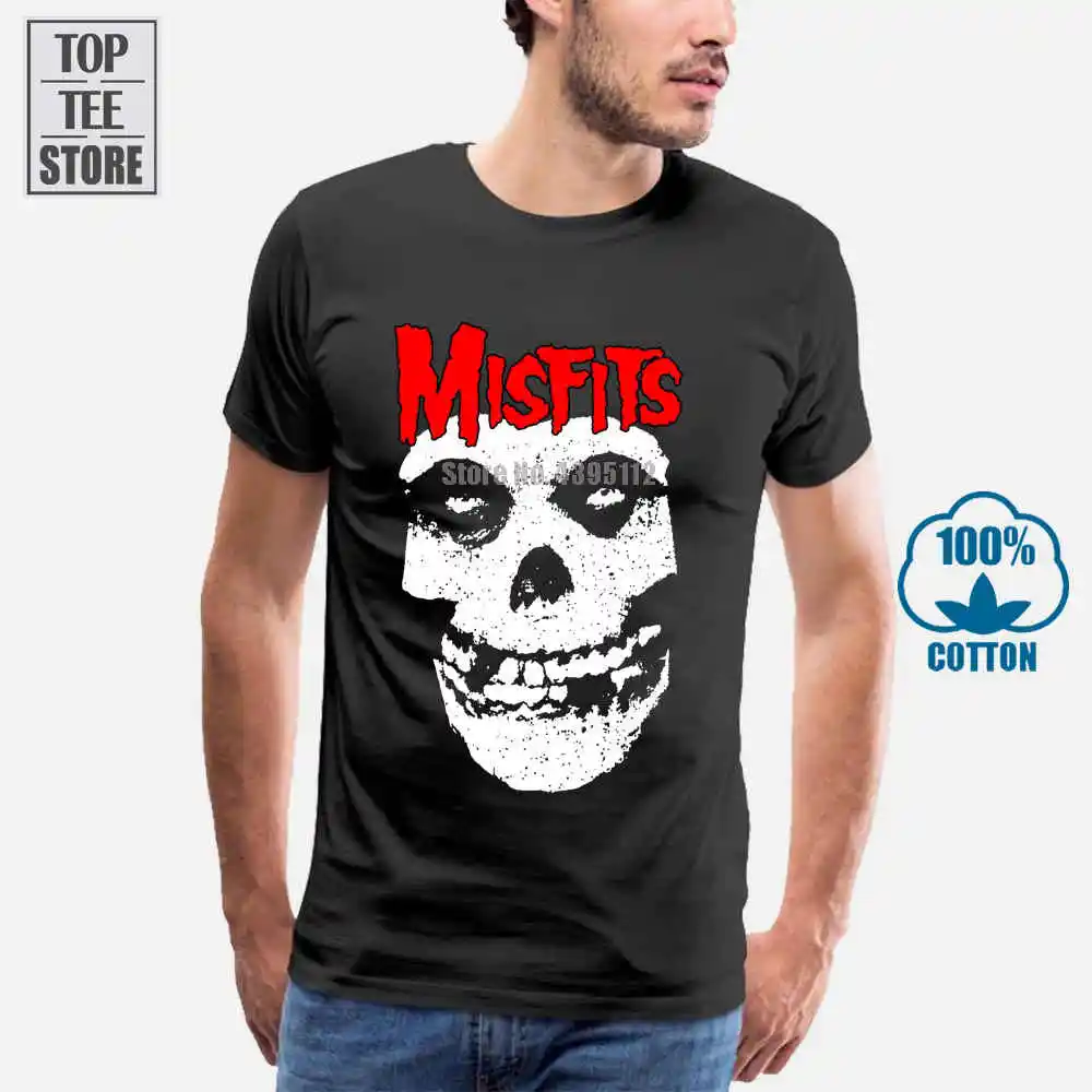 Лицензированный Официальный Логотип Red Skull Misfits футболка Новая взрослая черная