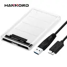 Hannord HDD корпус 5 Гбитс 2,5 дюймов Прозрачный жесткий чехол SATA 3,0 USB 3,0 внешний жесткий диск SSD HDD корпус коробка 2 ТБ UASP