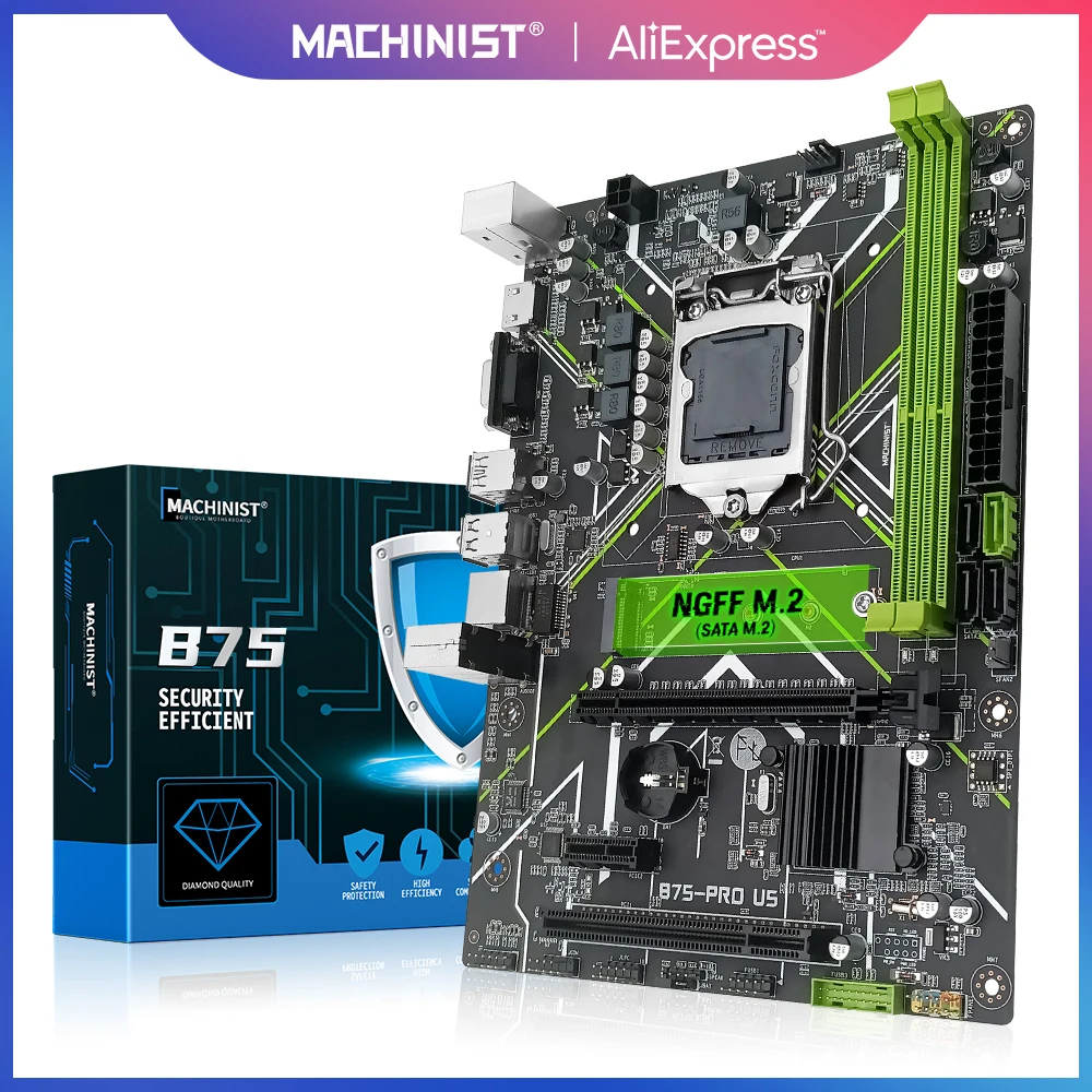 MACHINIST B75 материнская плата LGA 1155 Поддержка Intel i3/i5/i7 процессор и DDR3 16G настольная RAM с