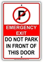 funny metal tin sign man cave garage decor 12 x 8 inches emergency exit do not park in front of this door notice heavy duty