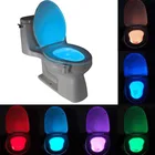 Умная Ночная светодиодсветодиодный подсветка для ванной, туалета, с активацией движения, лампа с сенсором для сидения, 8 цветов