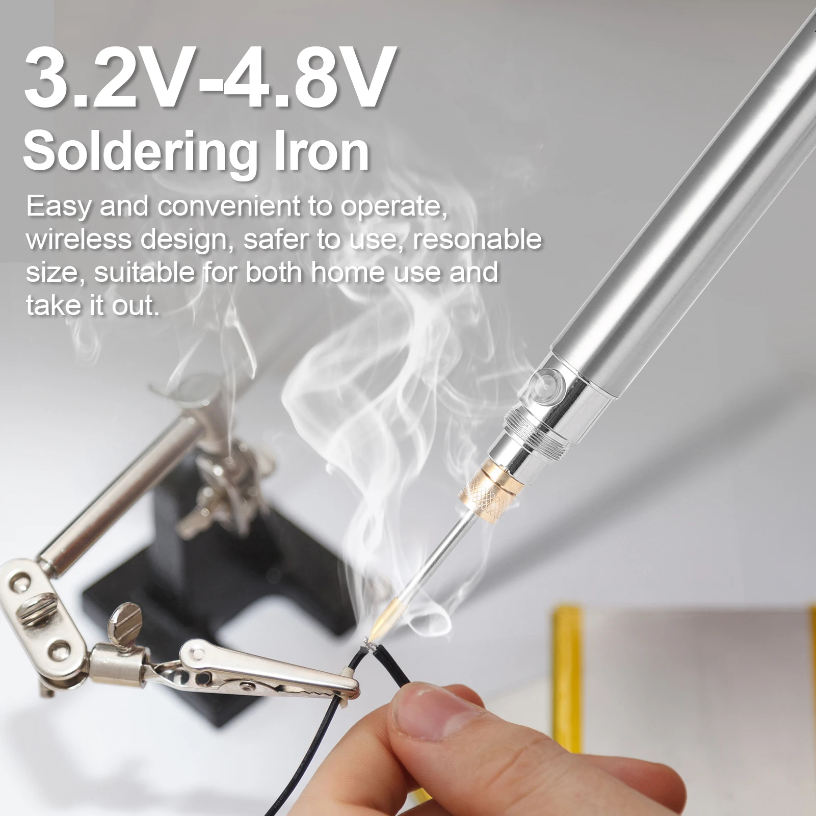 

Mini Soldering Iron Voltage Adjustable Wireless Rechargeable Soldering Iron Portable Outdoor Soldering Iron with Welding Tools