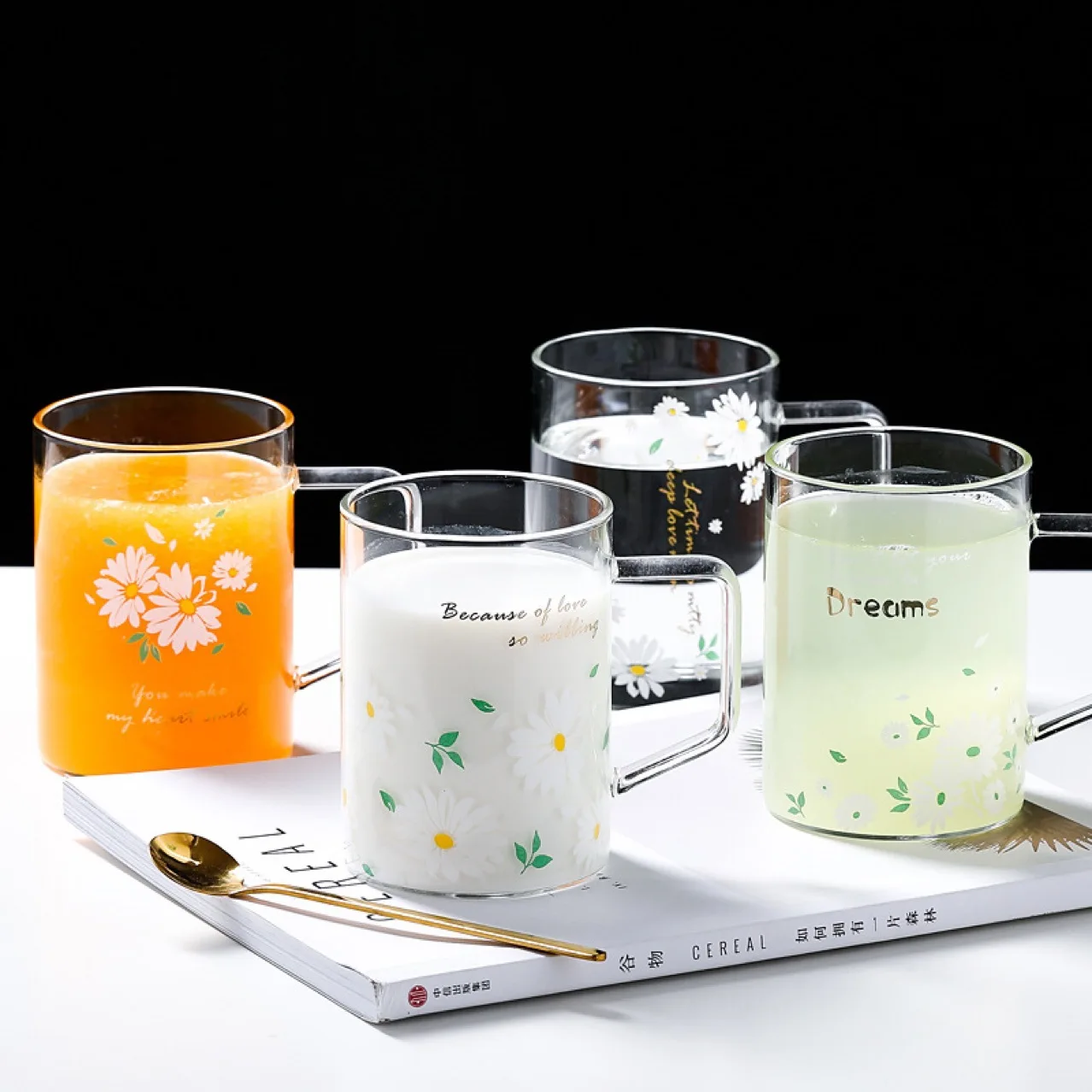 

Набор из 4 (5 oz 450 ml) Кофе кружки Стекло Чай кружки Кофе чашки Чай чашки для латте молочные стаканы Стекло es латте кружка прозрачные кружки Стек...