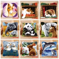 animal series foamiran for needlework smyrna latch hook pillow set kussen knooppakket carpet embroidery kits diy latch hook