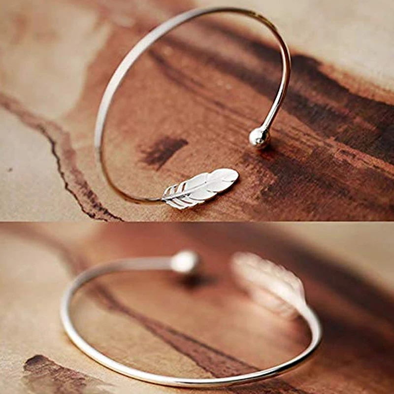 Браслет из стерлингового серебра 925 пробы серебряный браслет с листом дизайн