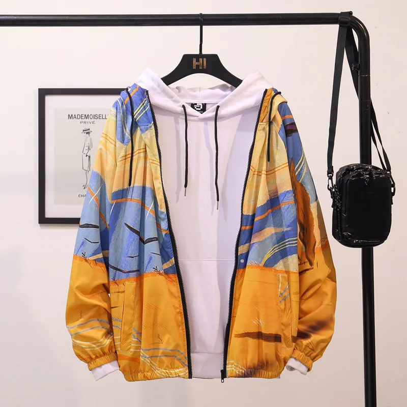 

Trench Coat Men's 3d Printing Hoodies New Spring and Summer Jacket Thin Coat Breathable Quick-drying Outdoor Fastener Border