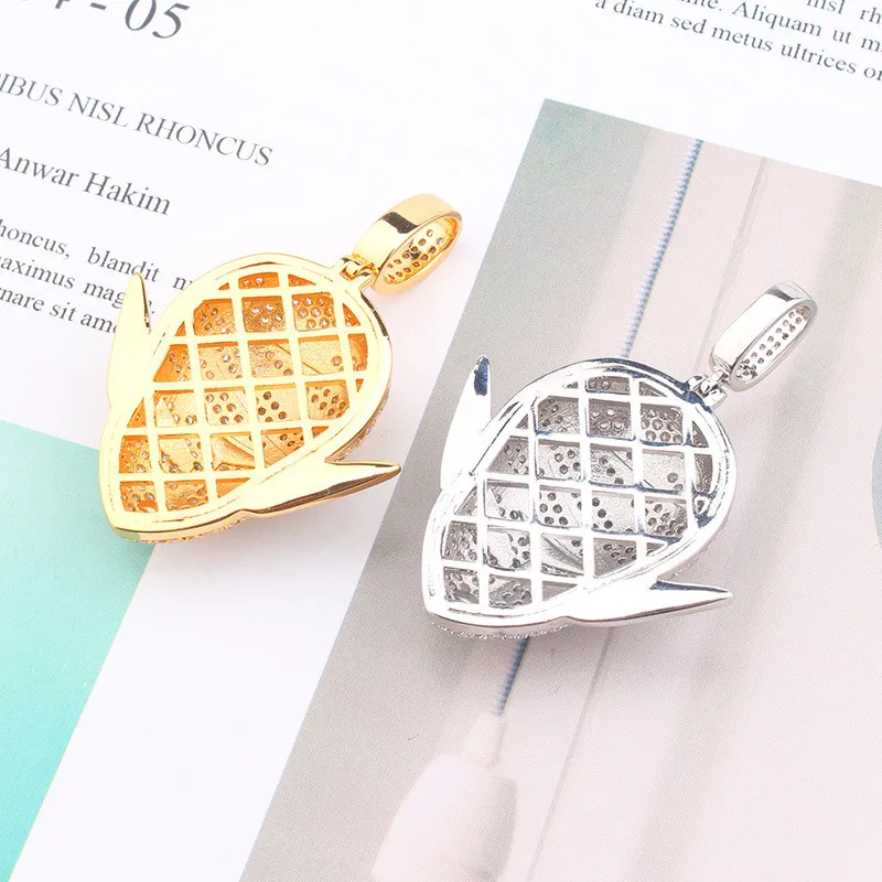 

European And American Hot Sale Fashion Ice Out Hip Hop Miniature Cartoon Saiyan Cuban Pendant Men's Rap Rock Singer Jewelry Gift