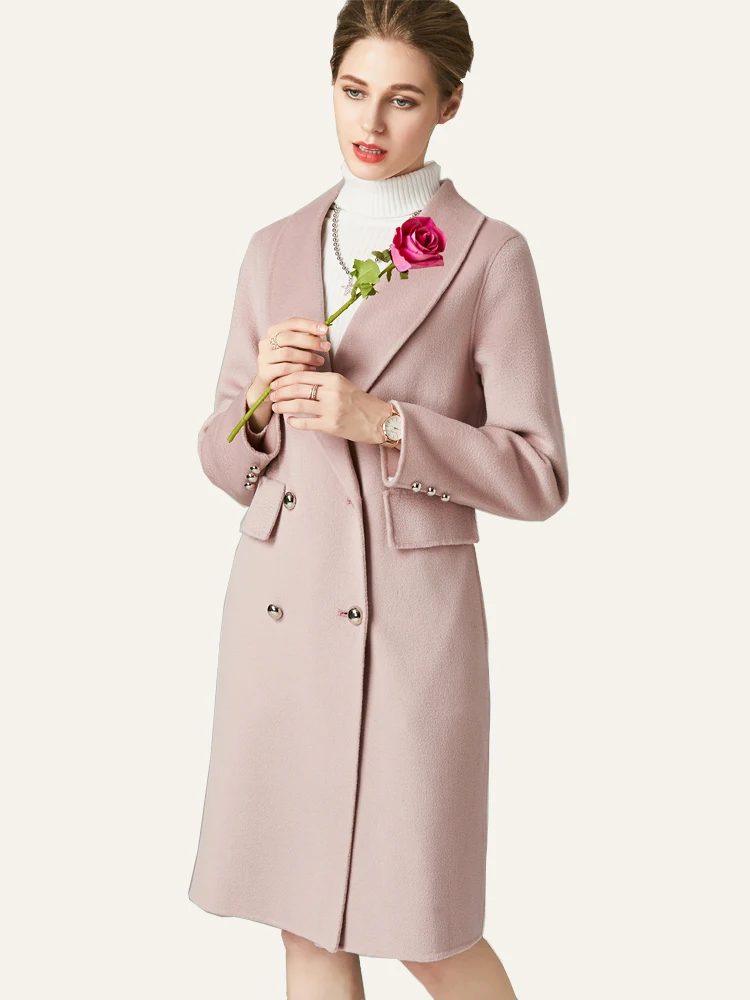 Женское двустороннее кашемировое пальто женские кашемировые шерстяные тренчи