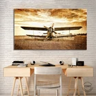 1pcs  Vintage Airplane Poster HD Wall Picture Retro Style Old Biplane Poster Artwork Canvas Painting Wall Art Home Decor
