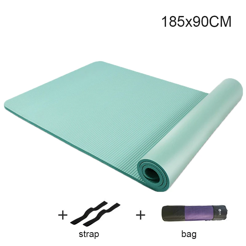 3pcs lake blue 185*90 см увеличенный Коврик для йоги 15 мм утолщенный NBR коврик для фитнеса Для Йоги начинающих мужской коврик для спортзала нескользящий коврик для бодибилдинга - Цвет: 3pcs lake blue
