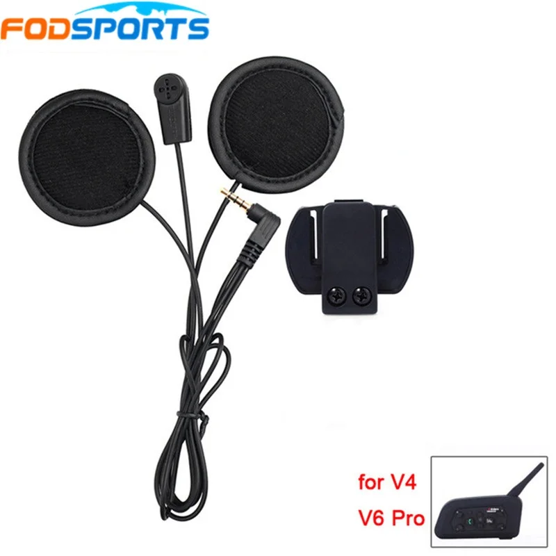 Fodsports-auriculares con micrófono suave para casco de motocicleta, intercomunicador con conector Jack estéreo de 3,5mm, para V6 Pro V4