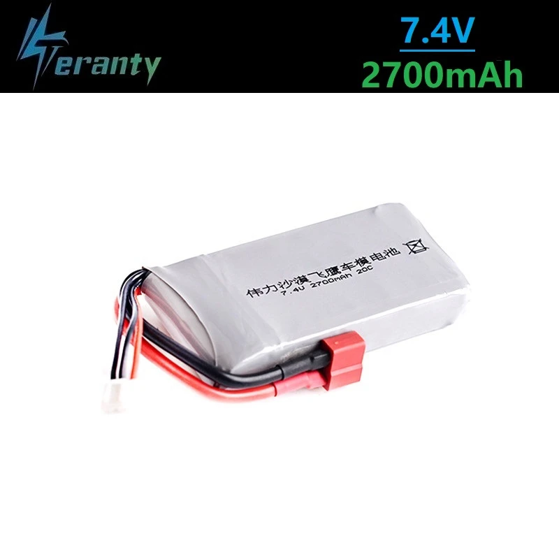 

MAX 45C 2700mah For Wltoys 12428 12423 RC Four-wheel remote control Vehicle Car 2s 7.4v Lipo Battery Feiyue 03 Q39 RC Parts 1pcs