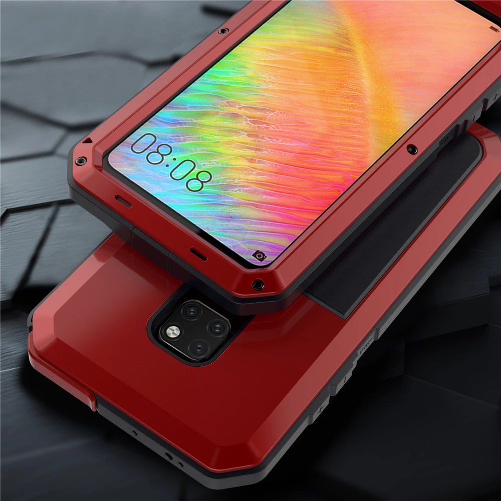 Металлический бронированный чехол противоударный для Huawei P30 полностью