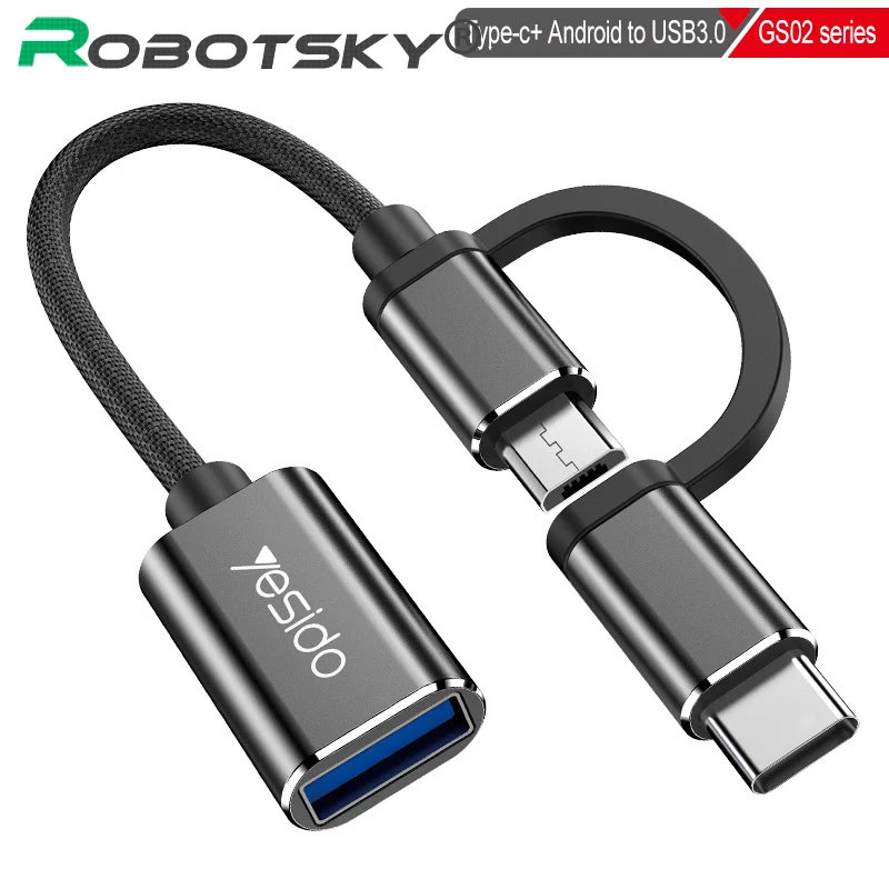 

2 In 1 USB 3.0 OTG Adapter Cable Type-C Micro USB To USB 3.0 Interface Converter For Cellphone Charging Cable Line For Cellphone