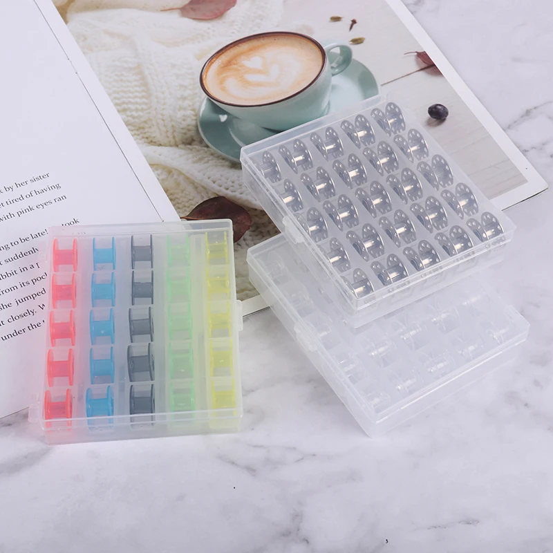 25 шт./компл. бобины коробка набор катушки для швейных машин красочные пластиковые