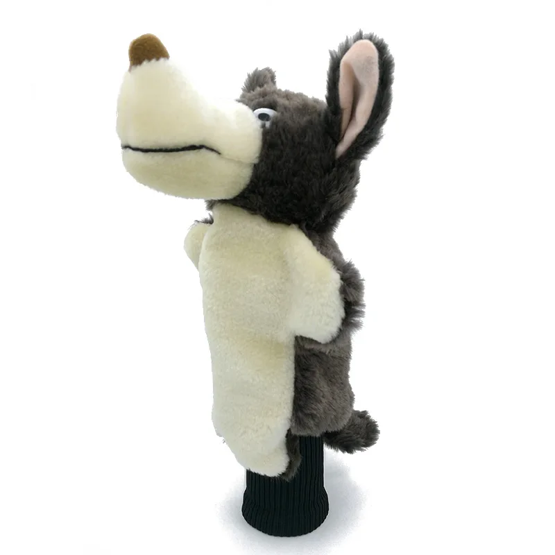 Плюшевый коричневый волк Гольф Fairway Вуд головной убор Гибридный чехол для гольфа